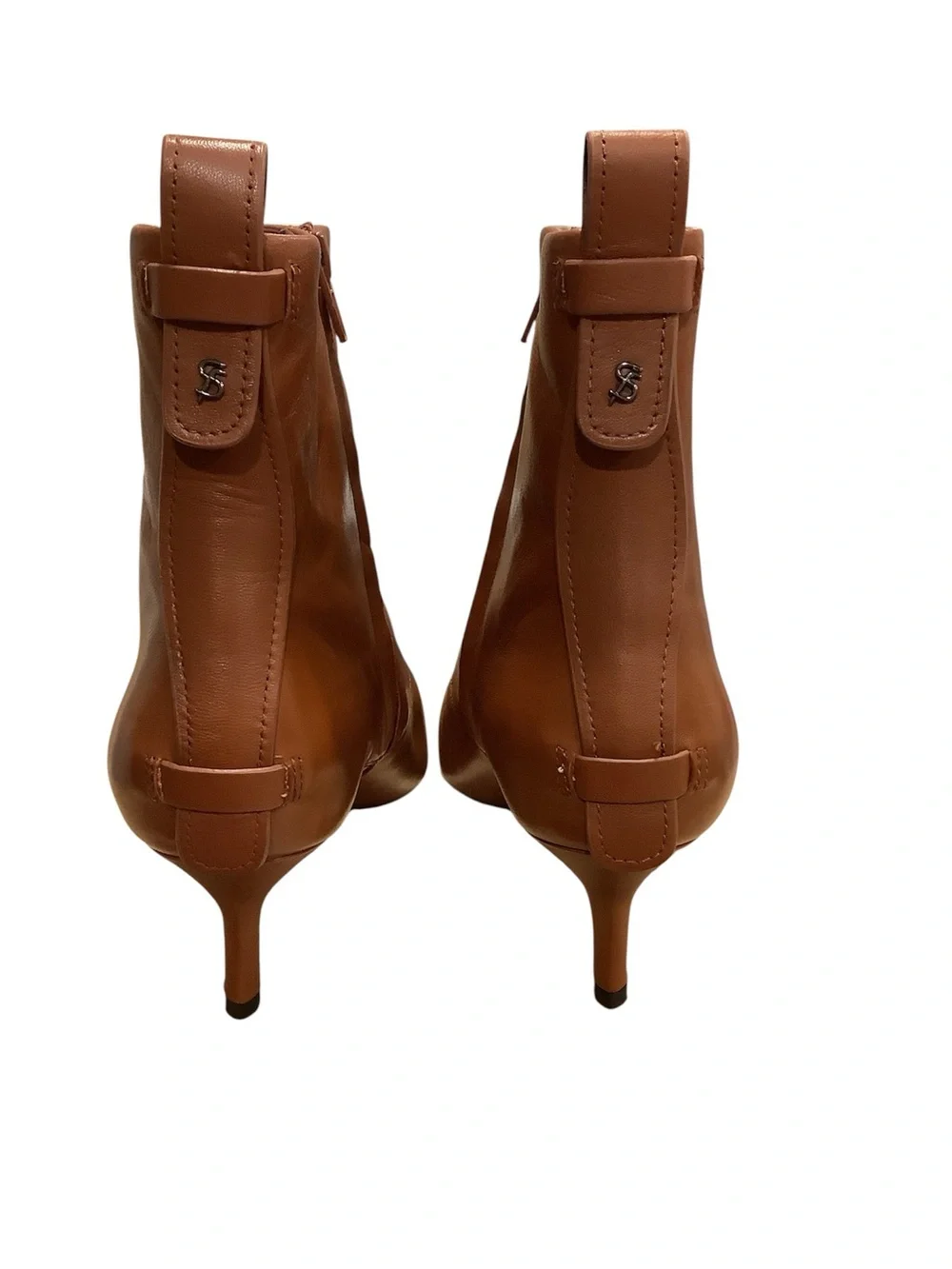 Franco Sarto Kura Women’s Pointed Toe Tan Leather Ankle Boots Size 9, NIB
